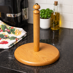 Wooden Kitchen Paper Towel Holder – Wide Base (Jumbo Size)