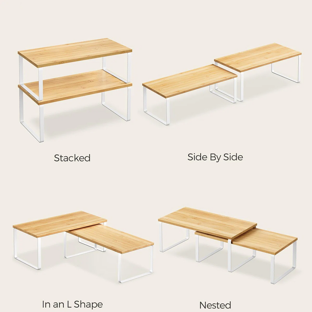 Expandable Countertop Organizer Shelf – 2-Tier Modular Storage