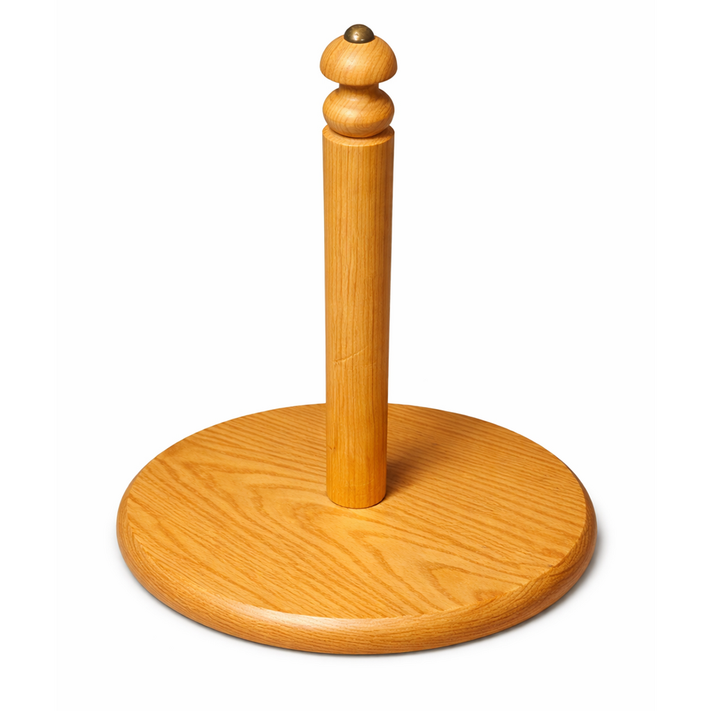 Wooden Kitchen Paper Towel Holder – Wide Base (Jumbo Size)