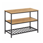 Industrial Wooden Kitchen Console with Metal Frame – 3-Tier Storage Shelf (120 cm X 50 cm X 90 cm)