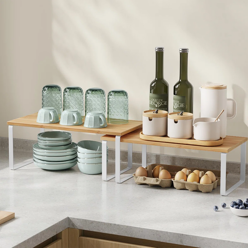 Expandable Countertop Organizer Shelf – 2-Tier Modular Storage