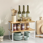 Expandable Countertop Organizer Shelf – 2-Tier Modular Storage