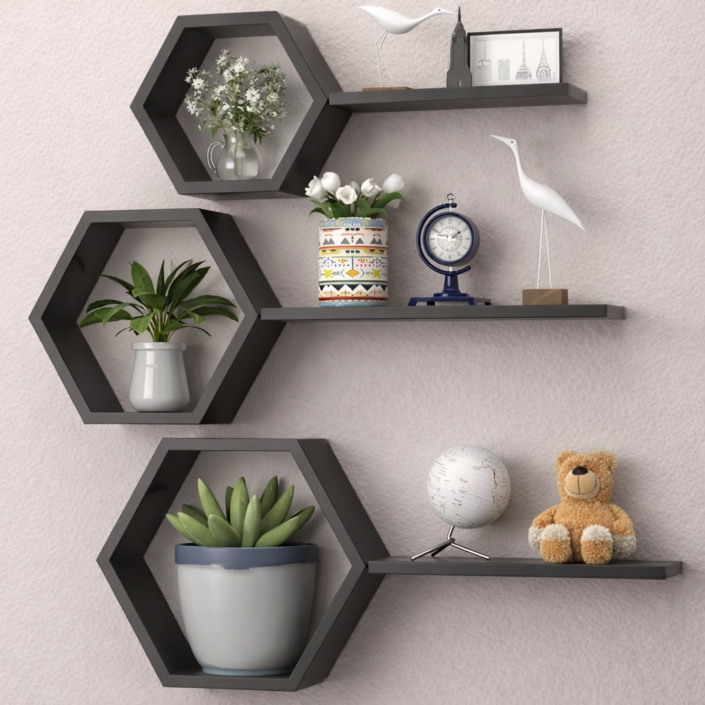 Hexa Wall Shelf (3 Pieces)