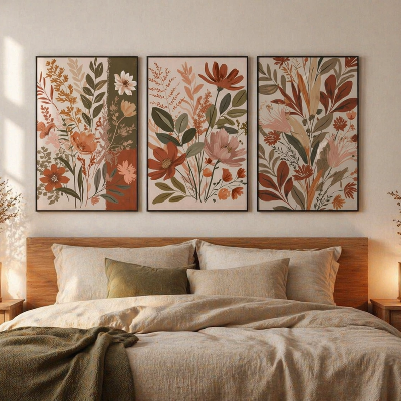 Fall flowers set (3 Frames) – View 4 – Beitouti wall frames