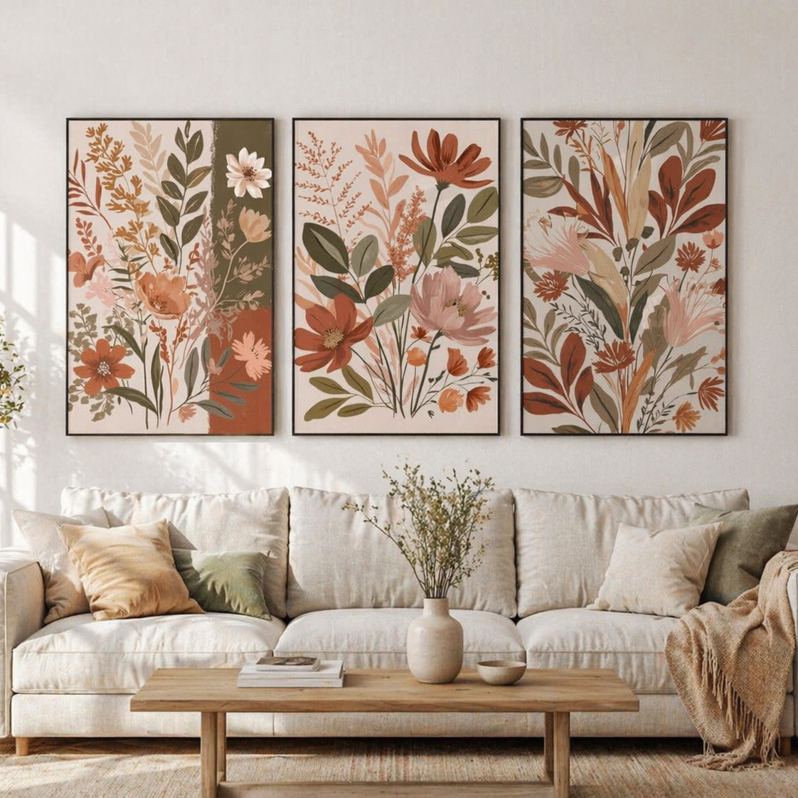 Fall flowers set (3 Frames) – Wall frame set by Beitouti