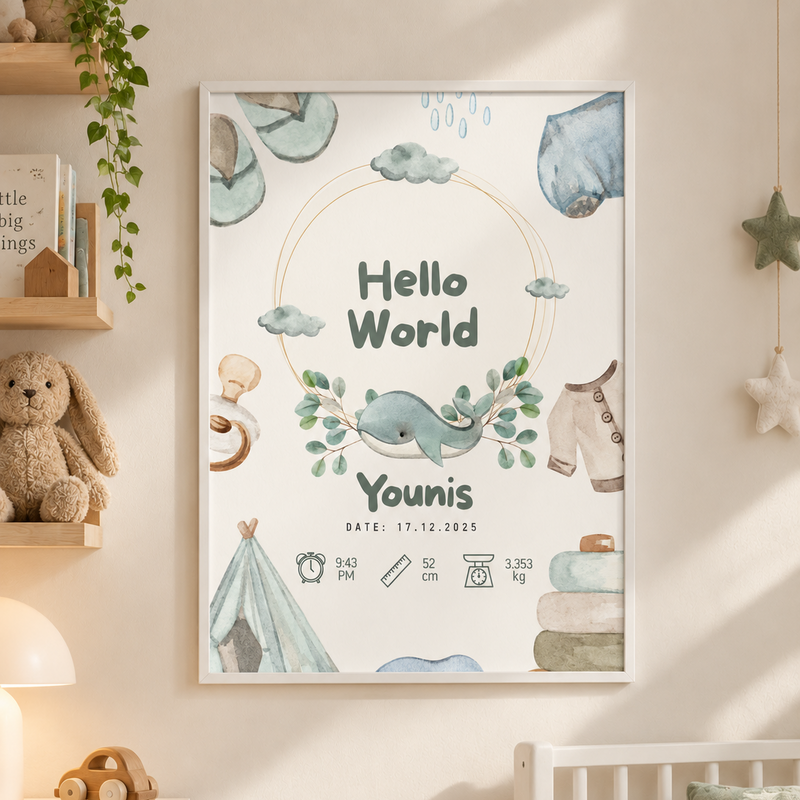 Baby Welcome Frame (Fully Customizable)