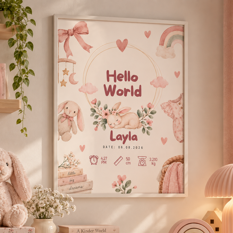 Baby Welcome Frame (Fully Customizable)