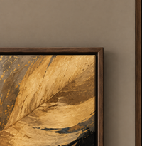 Golden Plume Floating Framed Canvas (3 pieces)