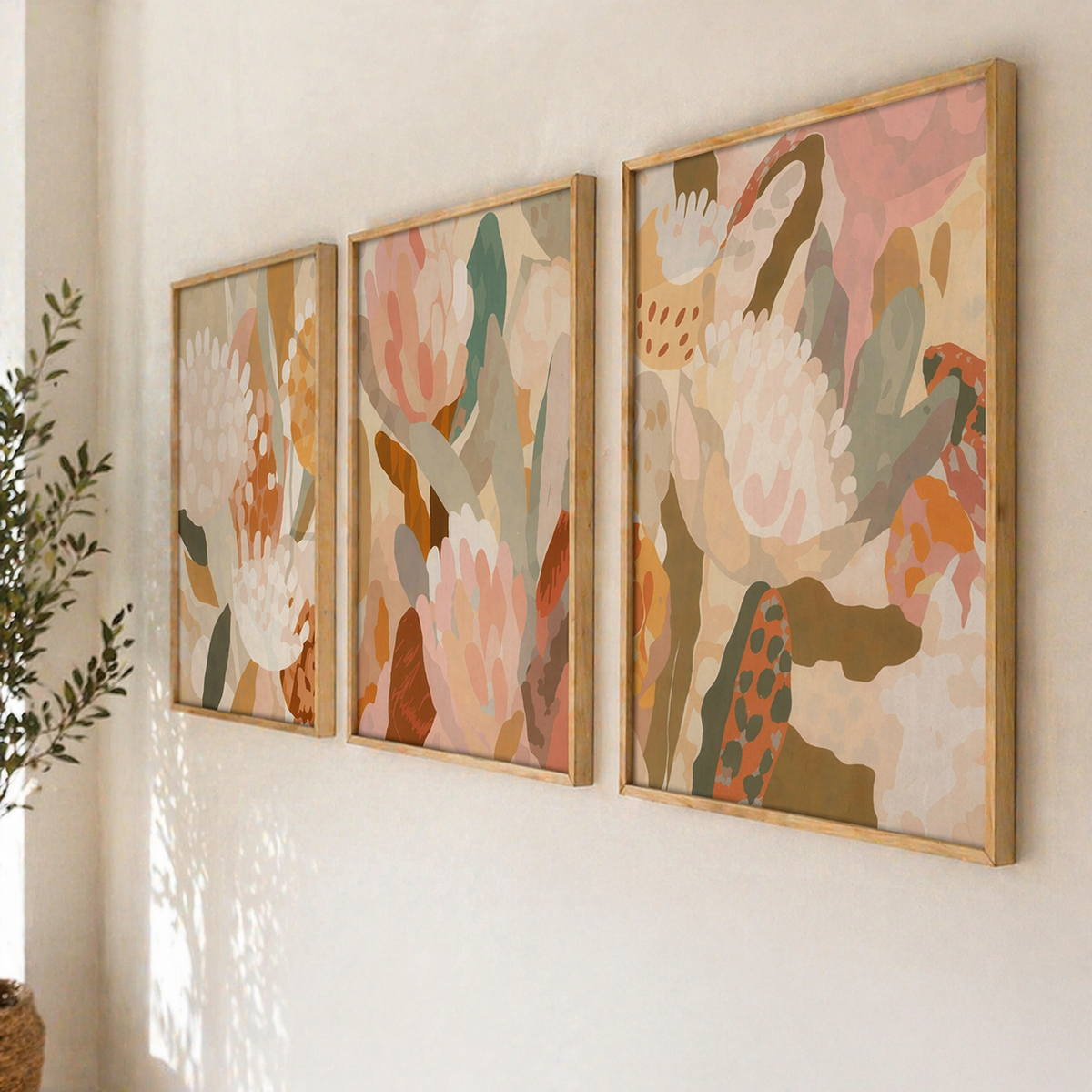 Floral serenity set (3 Frames) – View 10 – Beitouti wall frames