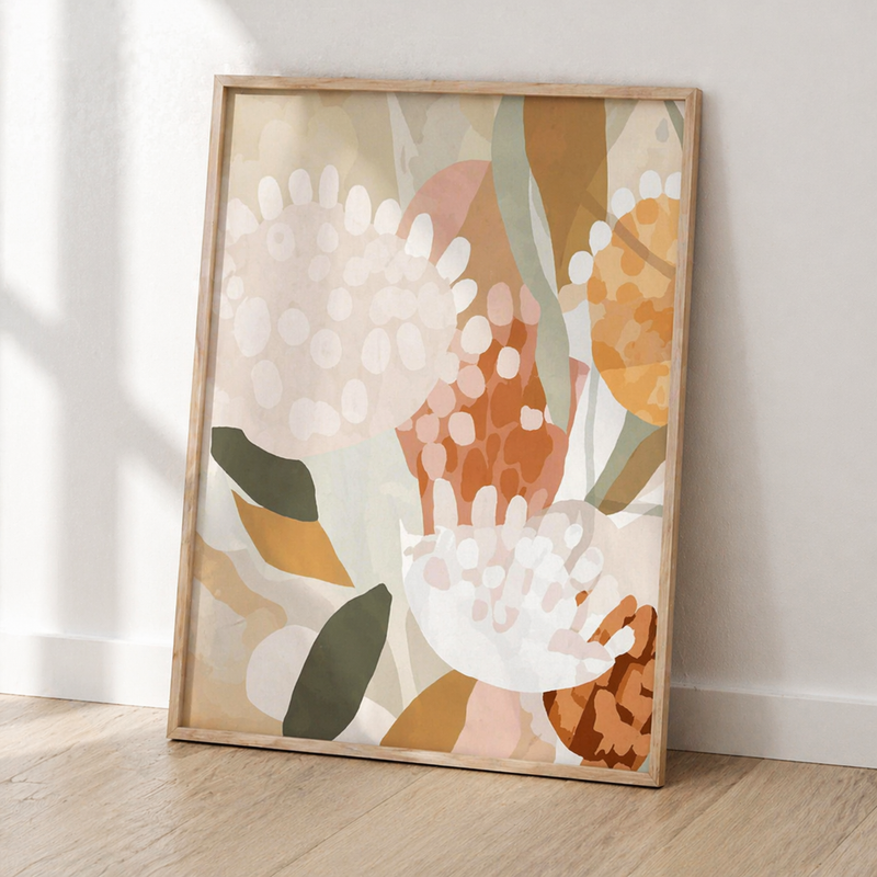 Floral serenity set (3 Frames) – View 3 – Beitouti wall frames
