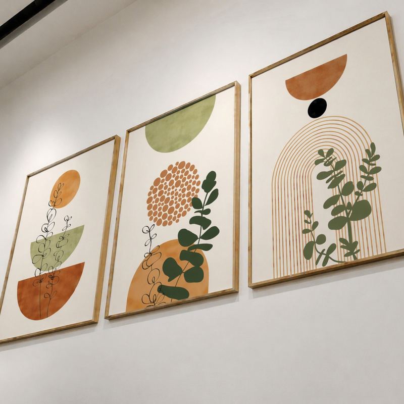 Abstract nature set (3 Frames) – View 3 – Beitouti wall frames