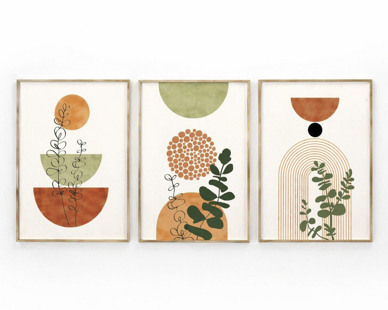 Abstract nature set (3 Frames) – View 2 – Beitouti wall frames