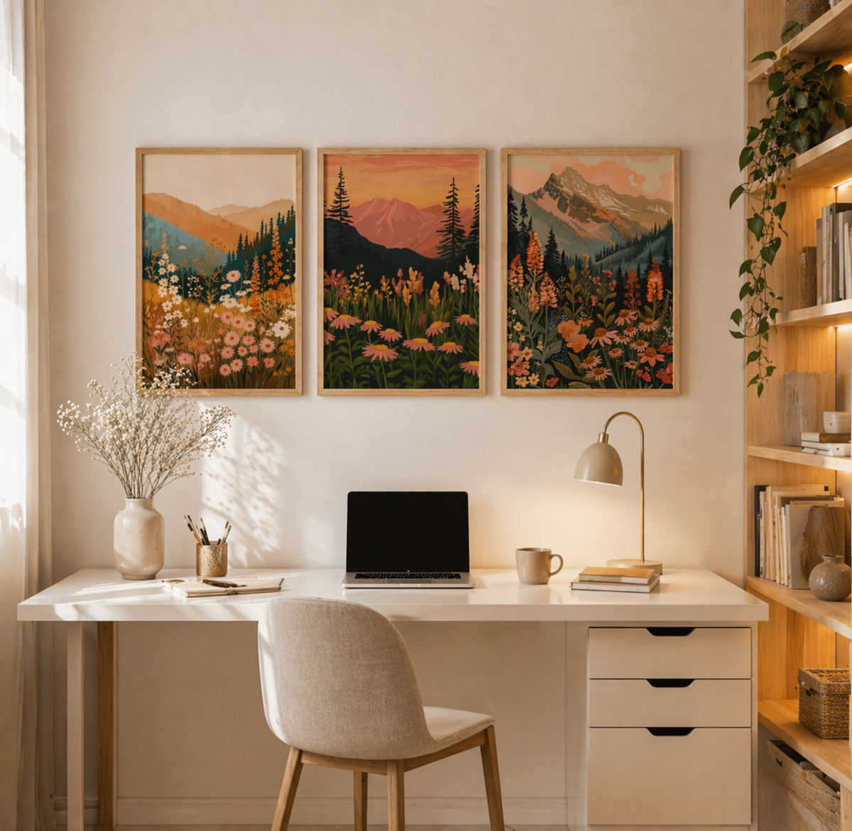 Sunset meadows set (3 Frames) – View 10 – Beitouti wall frames