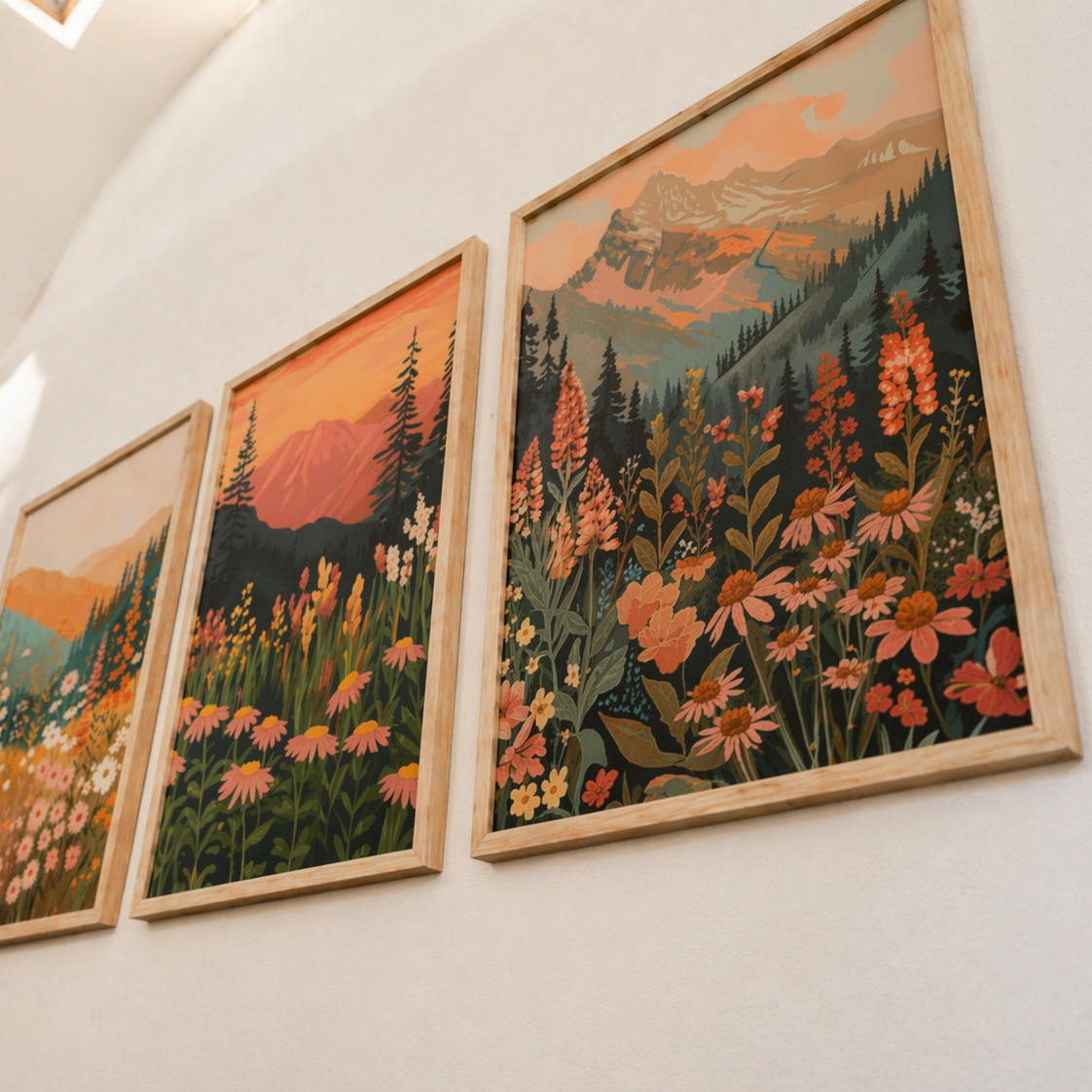 Sunset meadows set (3 Frames) – View 6 – Beitouti wall frames