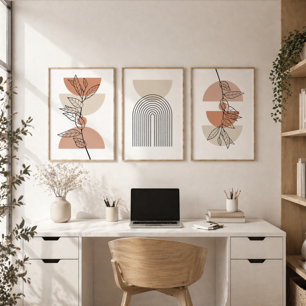Beige serenity set (3 Frames) – View 3 – Beitouti wall frames