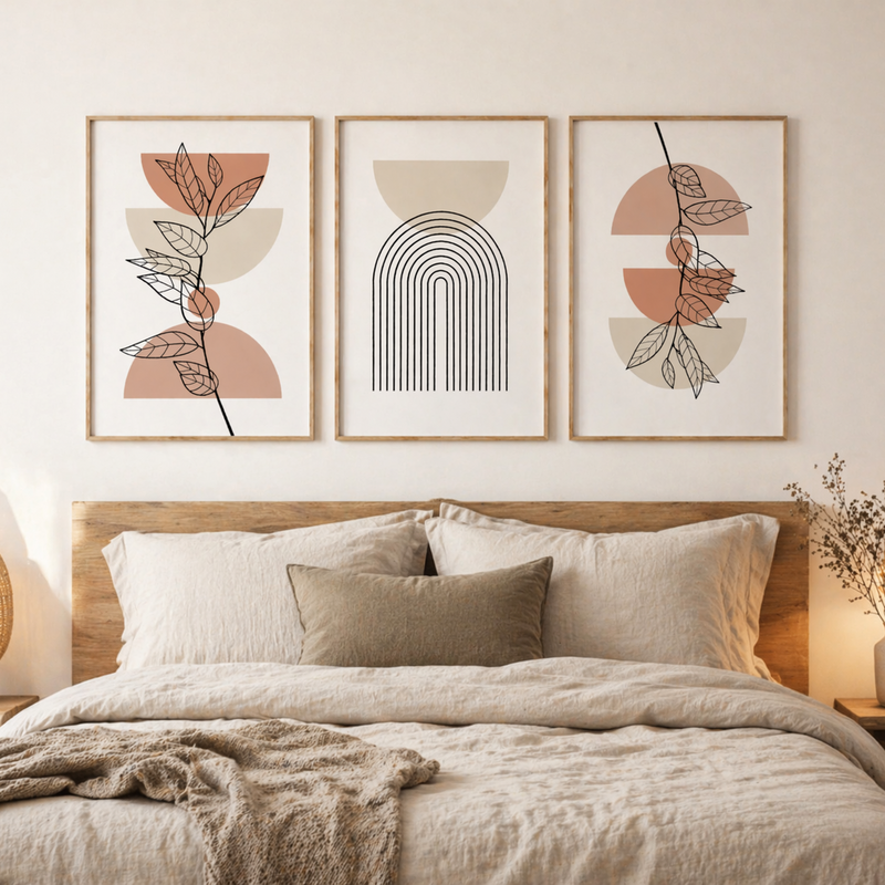 Beige serenity set (3 Frames) – View 4 – Beitouti wall frames