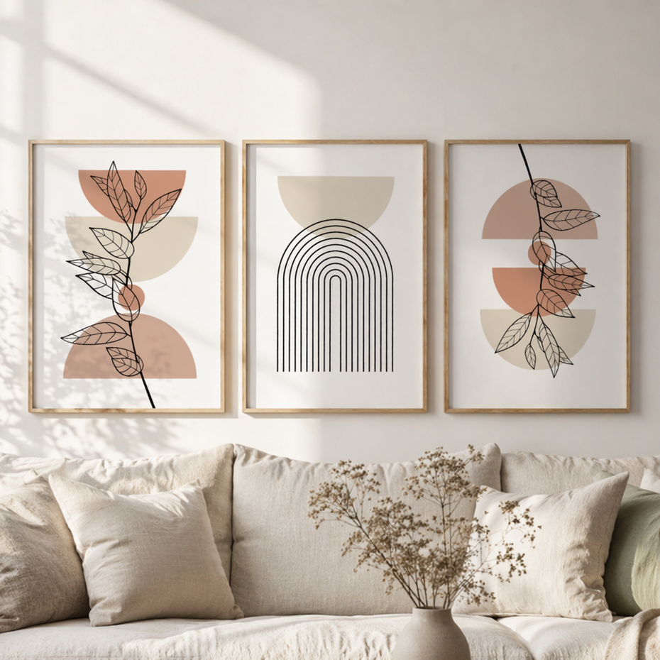 Beige serenity set (3 Frames) – Wall frame set by Beitouti