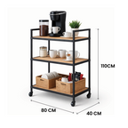 Elegant Three-Shelf Coffee Corner – Metal & Natural Wood Design
