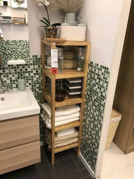 رف منظم خشبي متعدد الطبقات