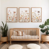 Rose in earthy colors (3 Frames) – Wall frame set by Beitouti