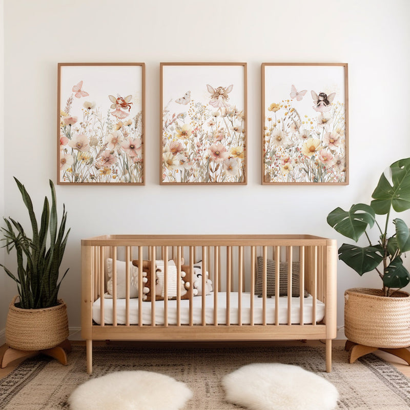 Rose in earthy colors (3 Frames) – Wall frame set by Beitouti
