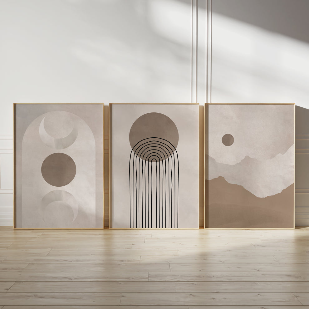 Golden Haze set (3 Frames) – Wall frame set by Beitouti