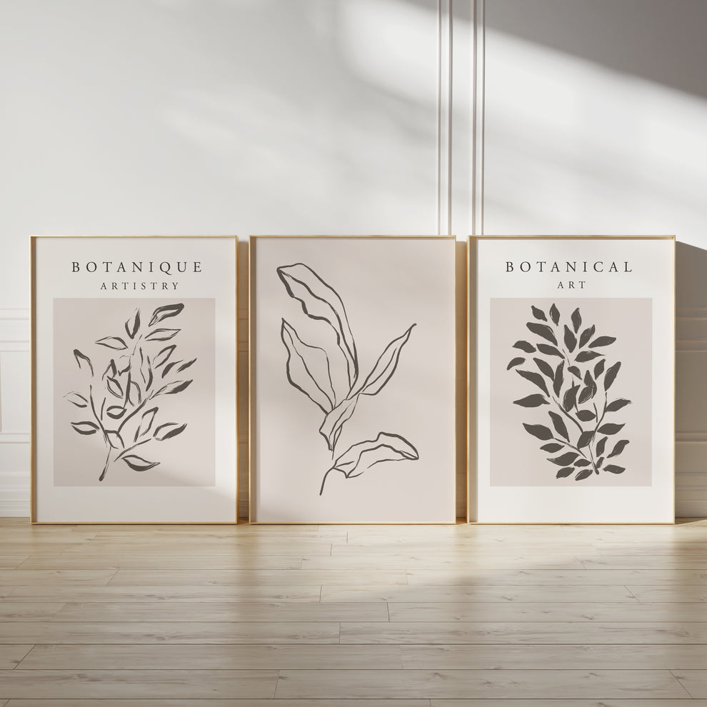 مجموعة تجريدية ترابية (3 إطارات)