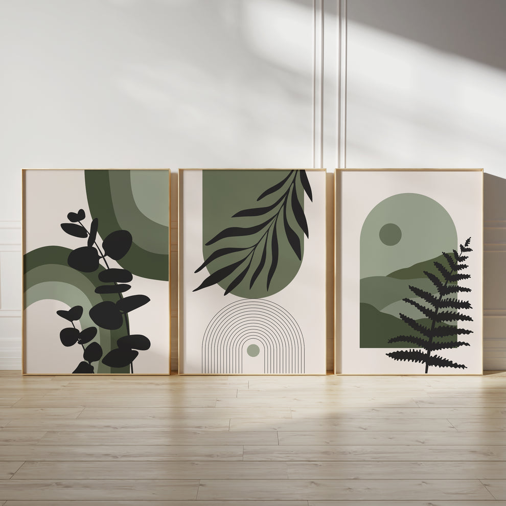Green beauty (3 Frames) – View 2 – Beitouti wall frames
