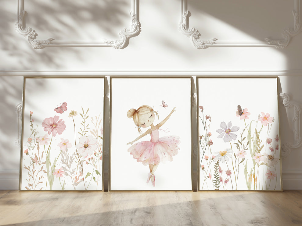 Little Ballerina set (3 Frames) – View 2 – Beitouti wall frames