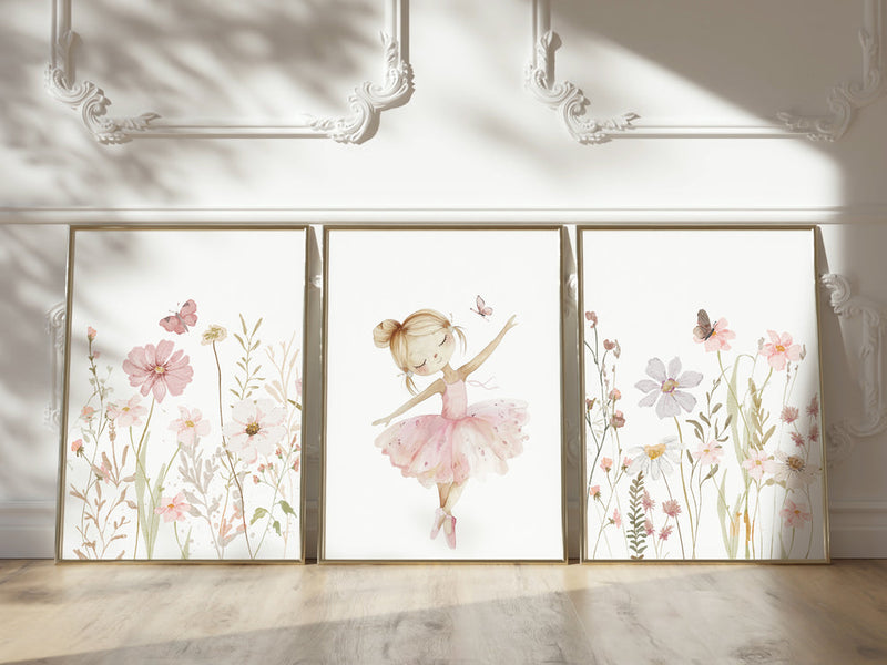 Little Ballerina set (3 Frames) – View 2 – Beitouti wall frames