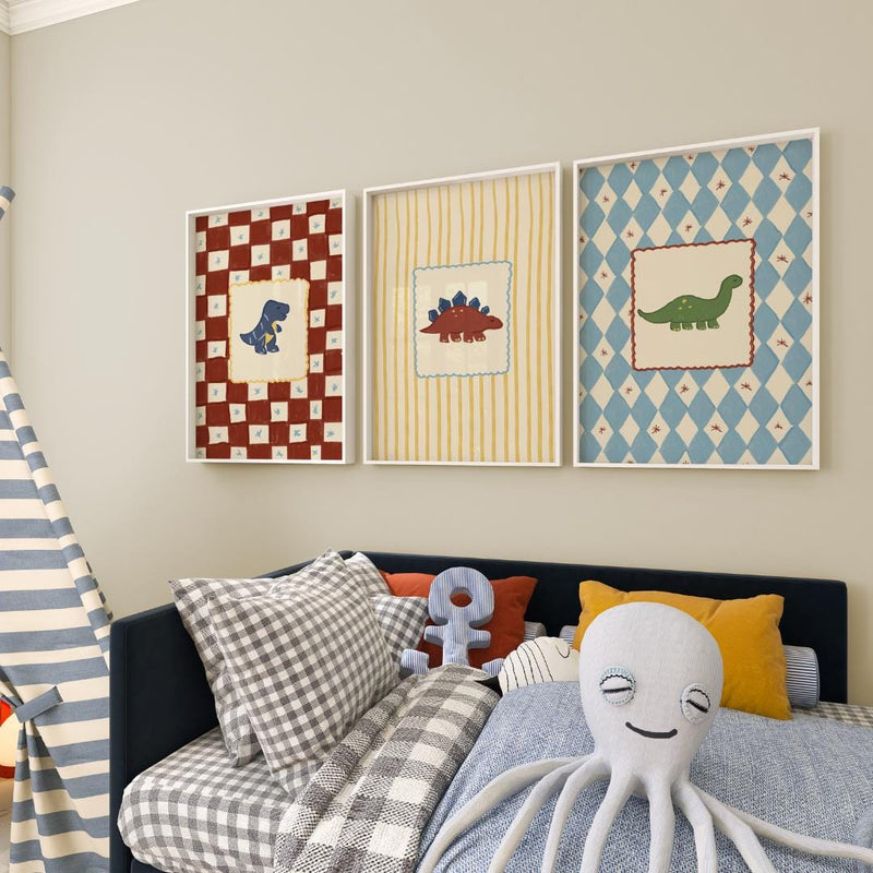 Colourful Dinosaur Bedroom Prints