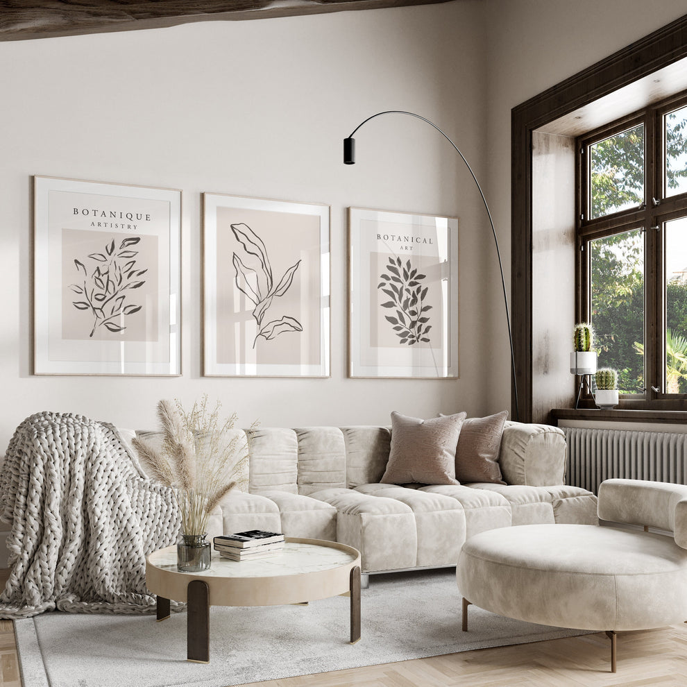 Abstract earthy set (3 Frames) – View 2 – Beitouti wall frames