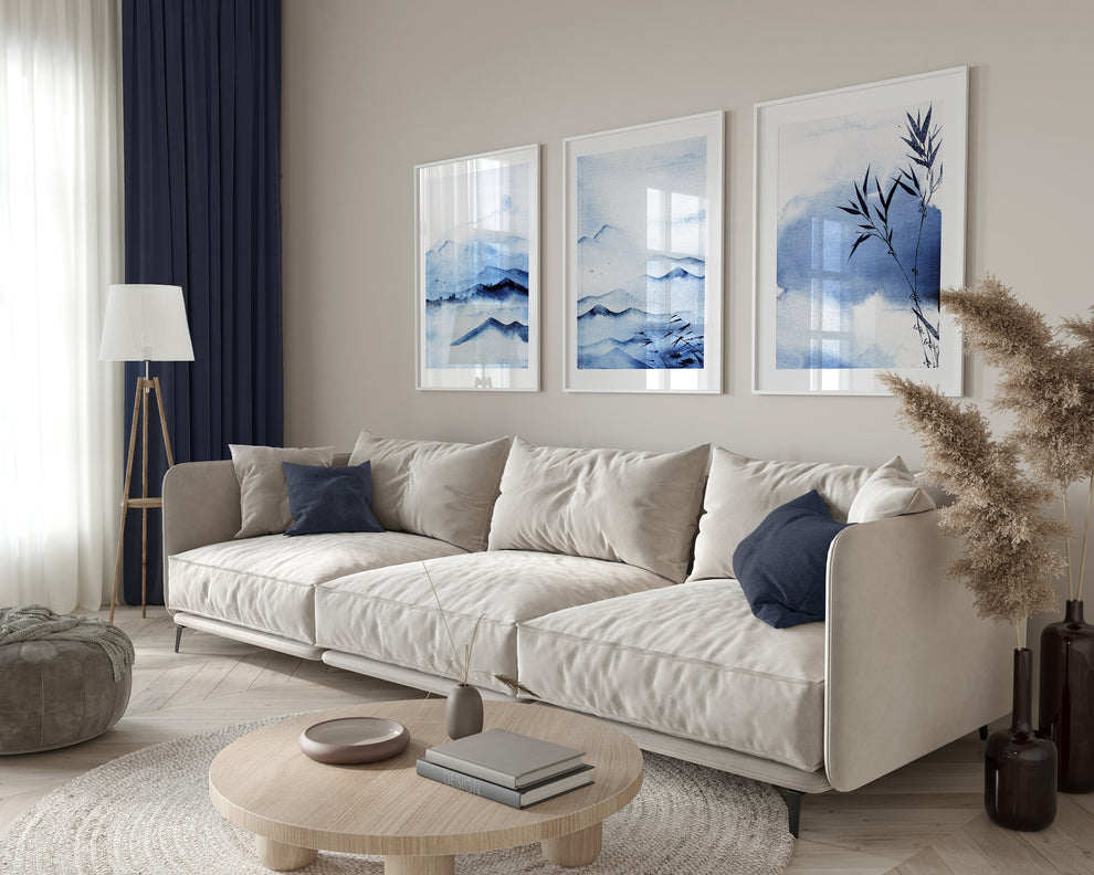 Fantasy Blue Abstract Art   (3 Frames)