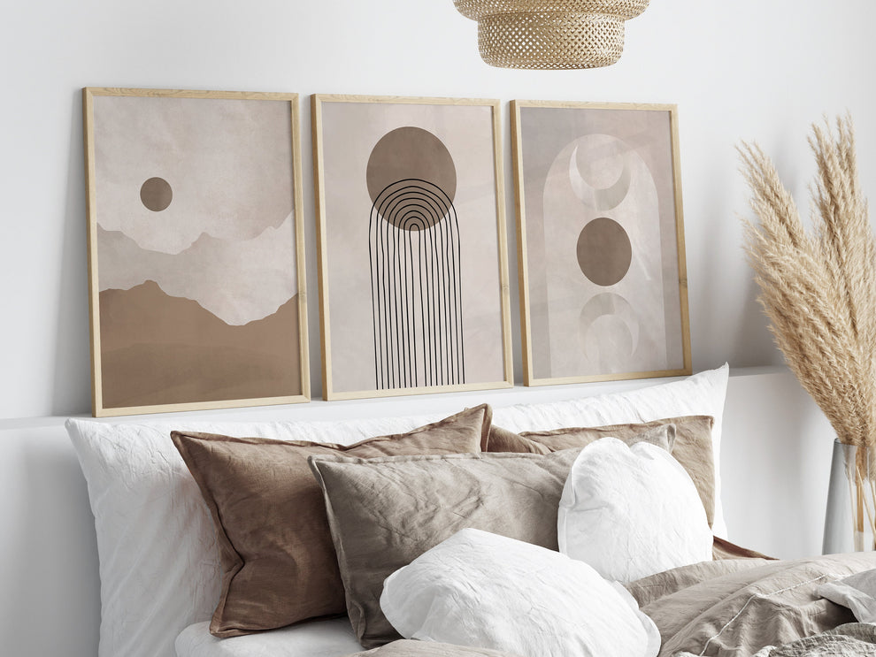 Golden Haze set (3 Frames) – View 2 – Beitouti wall frames