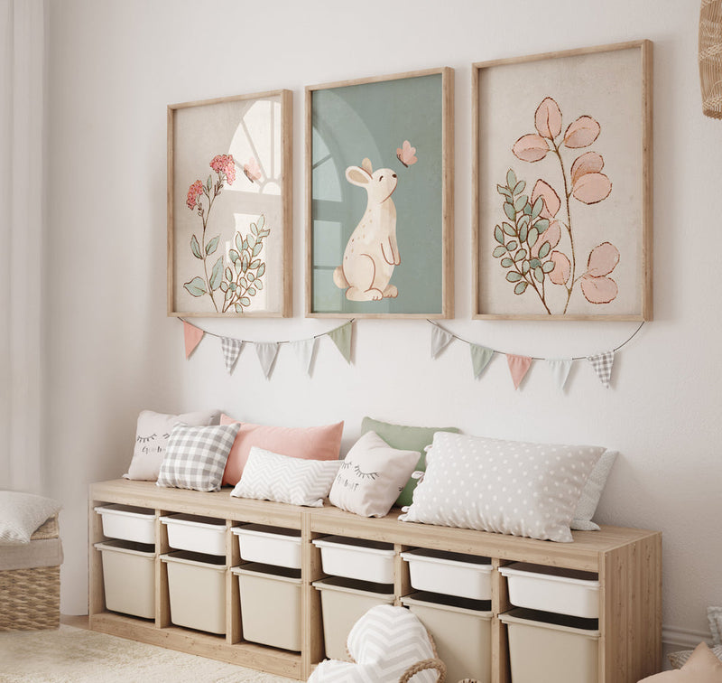 Coral Kids set (3 Frames) – View 3 – Beitouti wall frames