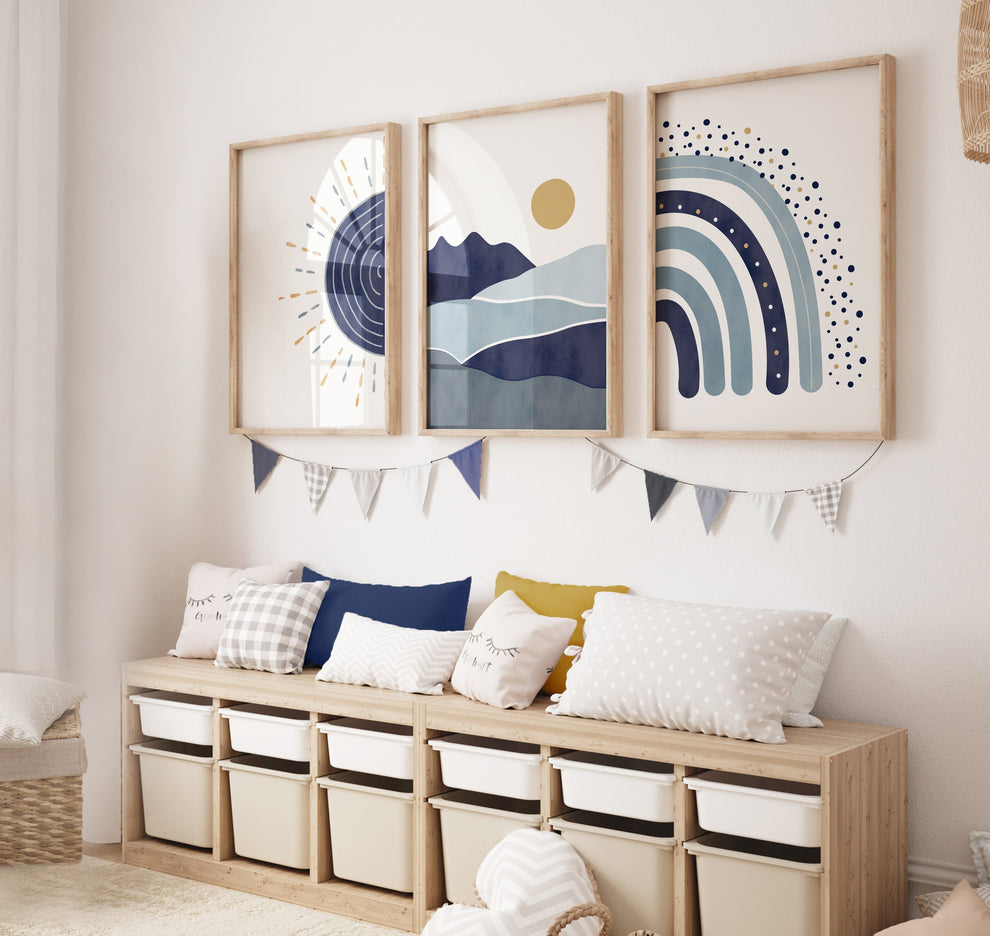 Dawn Blue set (3 Frames) – Wall frame set by Beitouti
