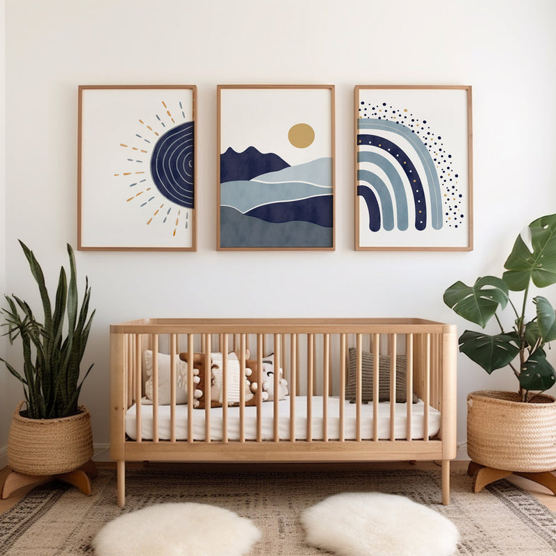 Dawn Blue set (3 Frames) – View 2 – Beitouti wall frames