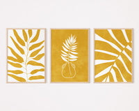 Golden leaves set (3 Frames) – View 2 – Beitouti wall frames