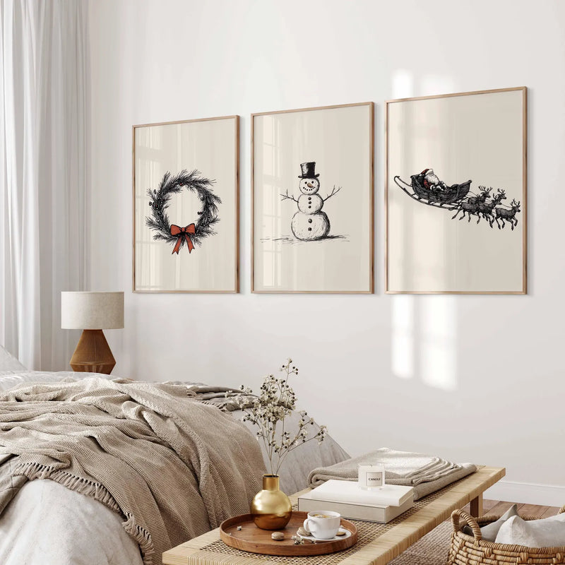 Christmas Charm set (3 Frames) – View 2 – Beitouti wall frames