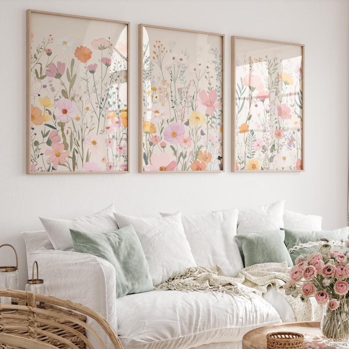 Flowers set (3 Frames) – Wall frame set by Beitouti