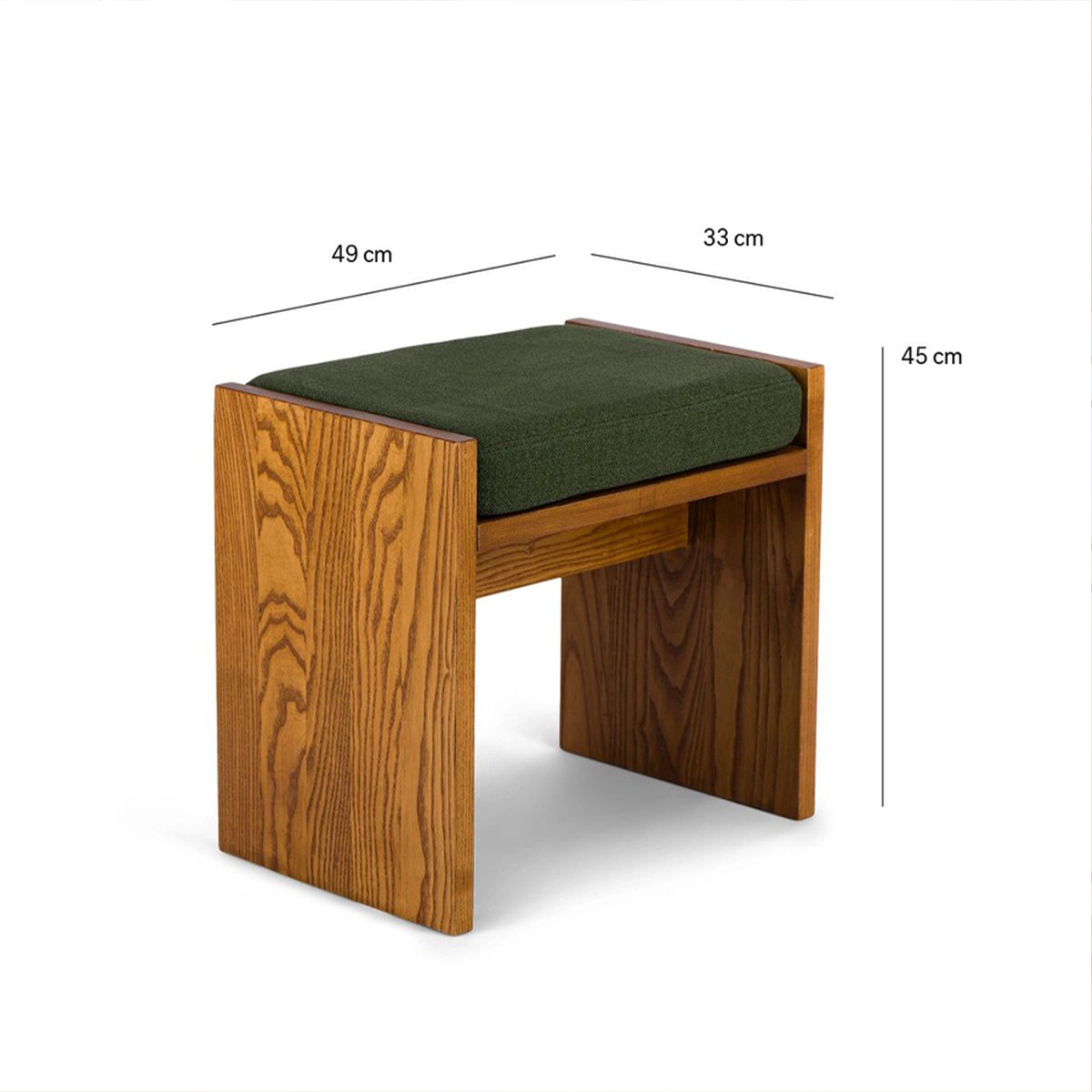 Natural Wood Makeup Chair with Padded Seat – Modern & Practical